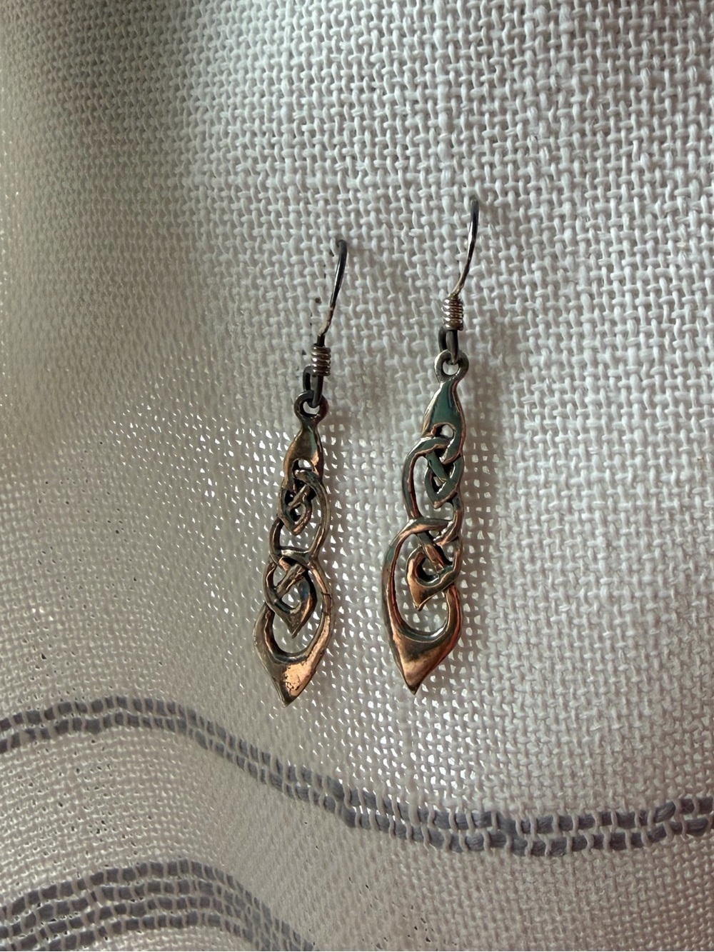 sterling silver Celtic knot drop earrings